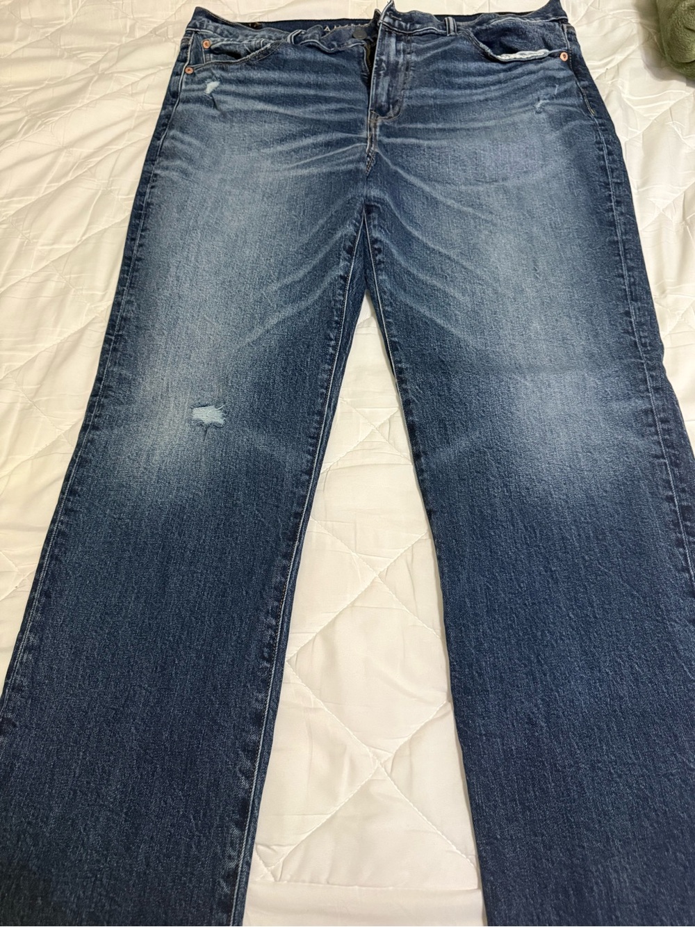 American Eagle Outfitters Men's Dark Blue Straight-Leg Jeans
